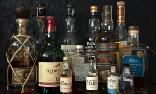 Assortment of whiskies